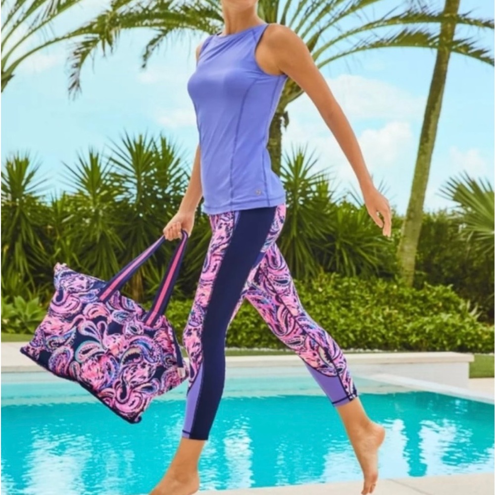 Lilly Pulitzer Purple & Pink Paisley Leggings